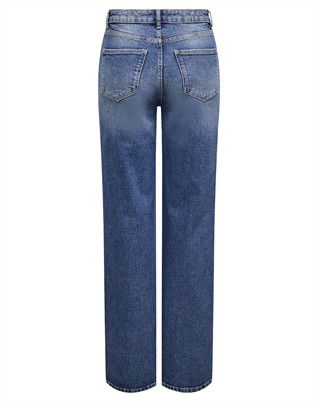 Only - ONLJuicy HW Wide DOT330 Jeans - Dark Blue Denim